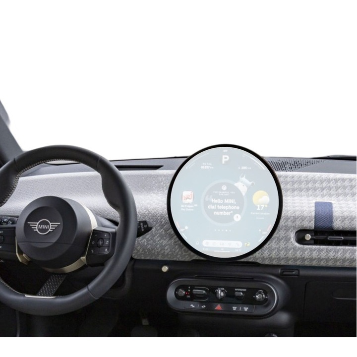 Folie Protectie Navigatie MINI Cooper SE 2023-2025, Duragon, protectie Display Navigatie, silicon Transparent, Anti-zgarieturi, Anti-amprenta, Regenerabila, Flexibila, Anti-Shock, kit instalare