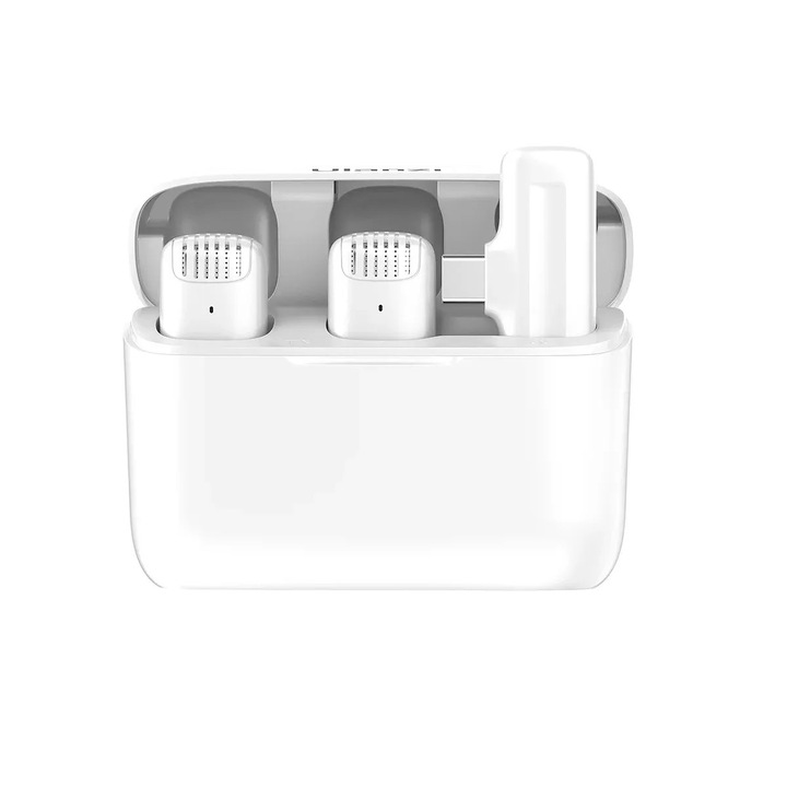 Ulanzi J12 Sistem Wireless cu Microfon Lavaliera USB-C 2TX+ 1RX Alb 3096