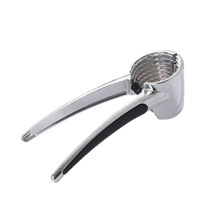 Ustensila profesionala pentru spart nuci, alune si castane, din otel inoxidabil, design ergonomic, culoare argintiu cu maner antiderapant - Dimensiuni: 17.5 cm x 7.2 cm x 5.5 cm, Greutate: 250 g