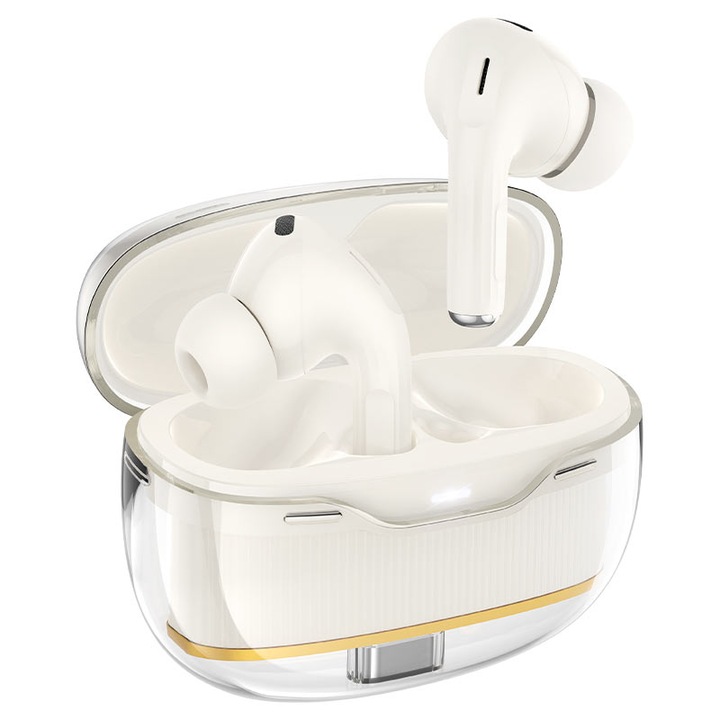 Hoco EW54 Bluetooth fejhallgató, mikrofon, 300 mAh, TWS, 4 óra használati idő, Starlight