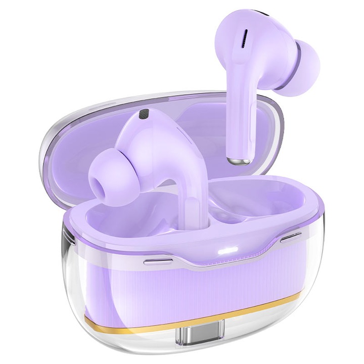 Casti Bluetooth Hoco EW54, Microfon, 300mAh, TWS, Timp utilizare 4 ore, Mov