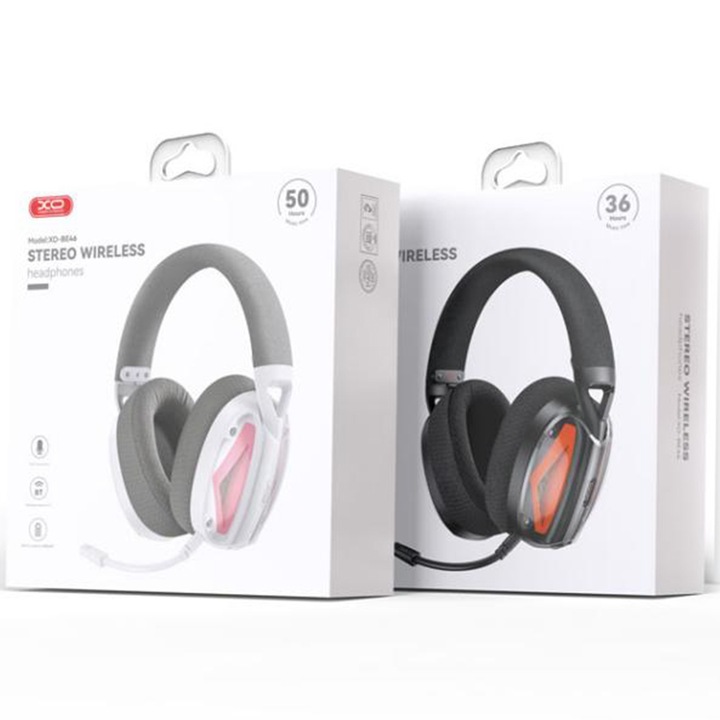 XO (BE46) vezeték nélküli fejhallgató, Over Ear, BT 5.3, Gaming, 2 az 1-ben, USB-C+USB-A, fekete/NARANCS