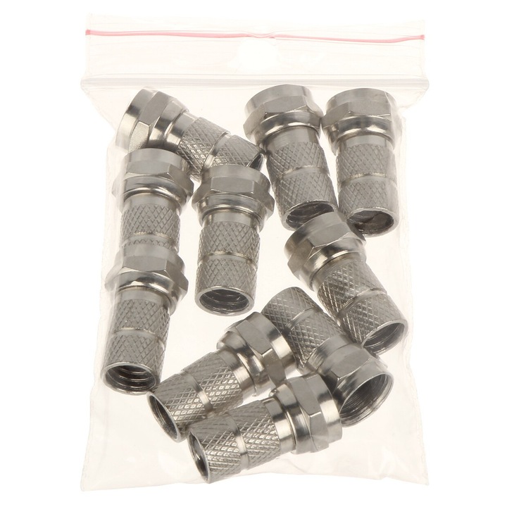 Adaptor BNC, Delta, set 10 bucati, metal, 75 Ohm, 11x20mm