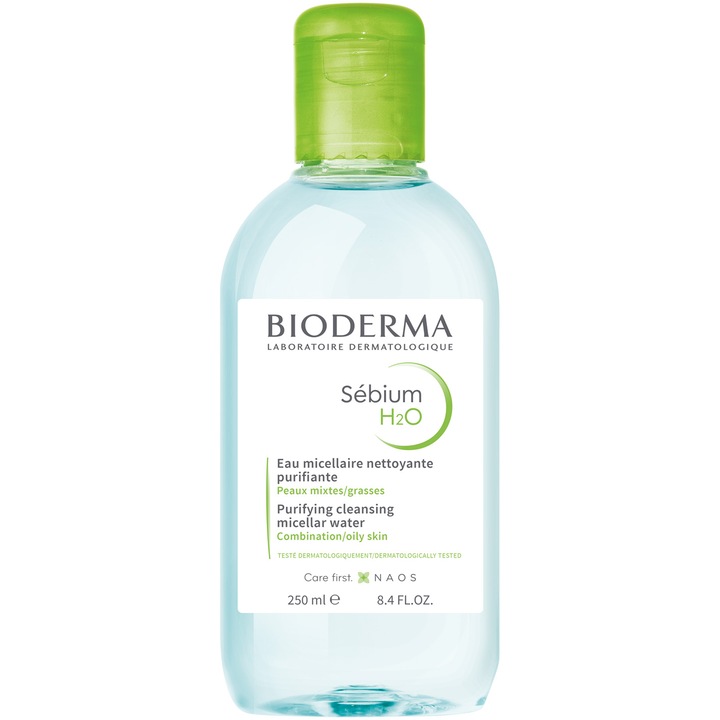 Apa micelara Bioderma Sebium H2O pentru ten mixt/gras, 250 ml