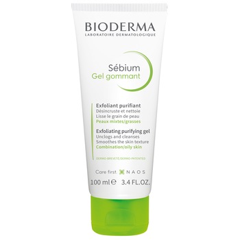 Gel exfoliant Bioderma Sebium pentru ten gras si mixt, 100 ml Gel exfoliant Bioderma Sebium pentru ten gras si mixt, 100 ml