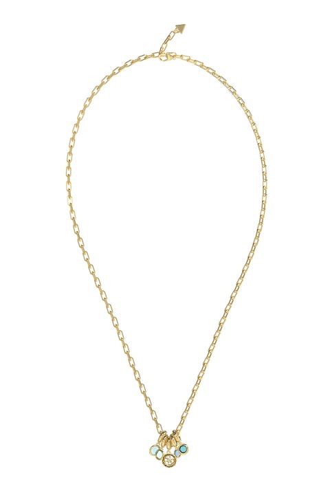GUESS, Colier cu cristal, Auriu