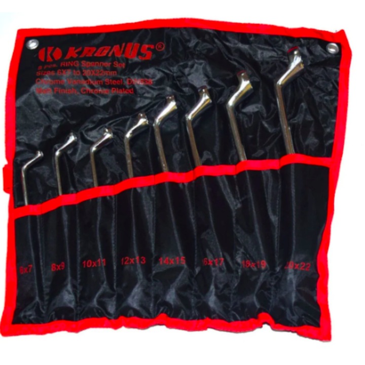 Set chei inelare duble cotite 6-22mm, Kronus