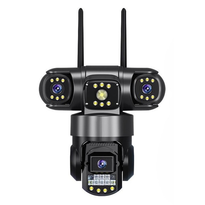Camera de Supraveghere WiFi V380-3P6 cu 3 Lentile, Detectie Miscare AI, Vedere Nocturna Color, Audio Bidirectional, IP66