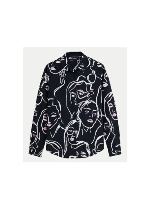 Női ing, Desigual, 304477140, Pamut, Fekete, Fekete