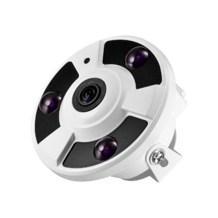 360 fokos megfigyelő kamera, HD, panoráma, IP 65 vízálló, beltéri, mozgásérzékelő, infravörös éjjellátó