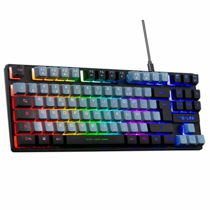 Játékos billentyűzet, The G-Lab, KEYZ CAESIUM, RGB, szürke és fekete, TKL
