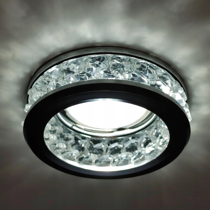 Халогенна лампа Delux M, модел C2012-1, кръгъл дизайн, стъкло/метал, 85x55mm, комплект без включена крушка