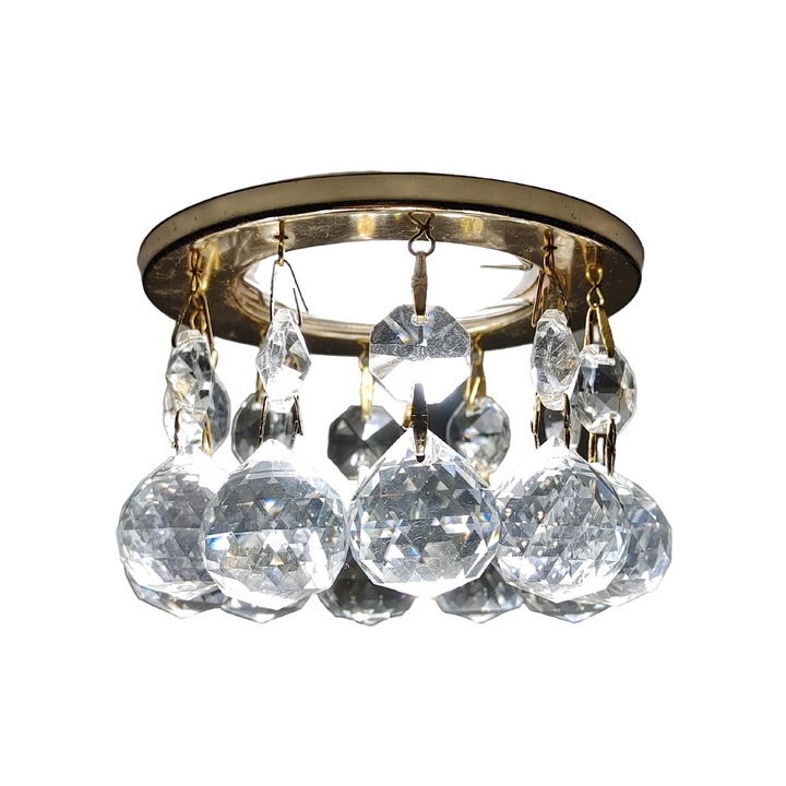 Вграден халогенен плафон Delux, стъкло, 60x80 мм, комплект с фасунга GU10, без включена крушка