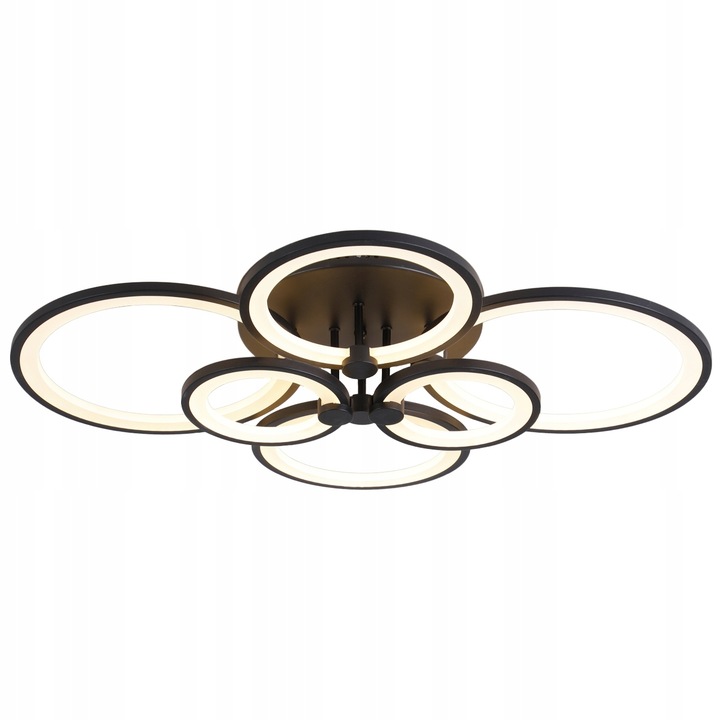 DeLux LED полилей с дистанционно управление, модел MX0312-6BK, 80x58x15см, черен, 188W