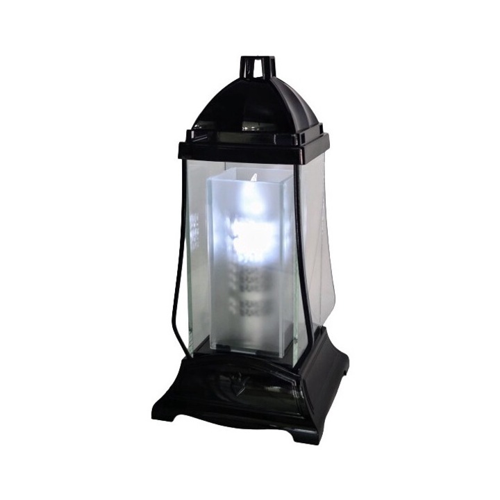 Temetői lámpás, Lamp-Art, 36x16x16cm, fekete, modern dizájn