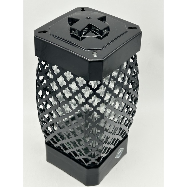 Temetői lámpás, Lamp-Art, fekete, 25x14cm, modern design, üveg