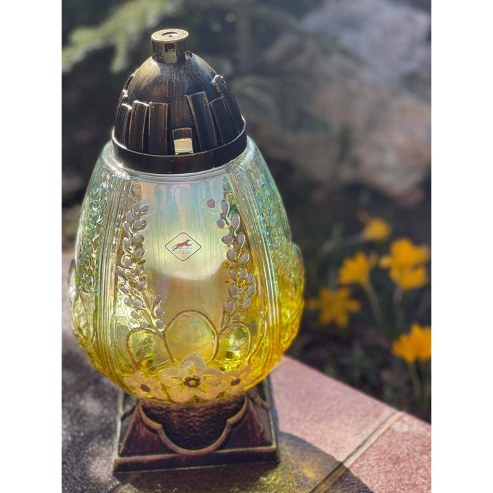 Mécsestartó, Lamp-Art, ovális forma, edzett üveg, 32,5x17,5x17,5cm, 8 darabos szett