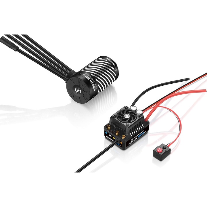 EZRUN MAX10 G2 140A vezérlő és EZRUN 3665 G3 motor kombinált szett, víz- és porálló, 1/10 SCT/Teherautóhoz/Monster teherautóhoz
