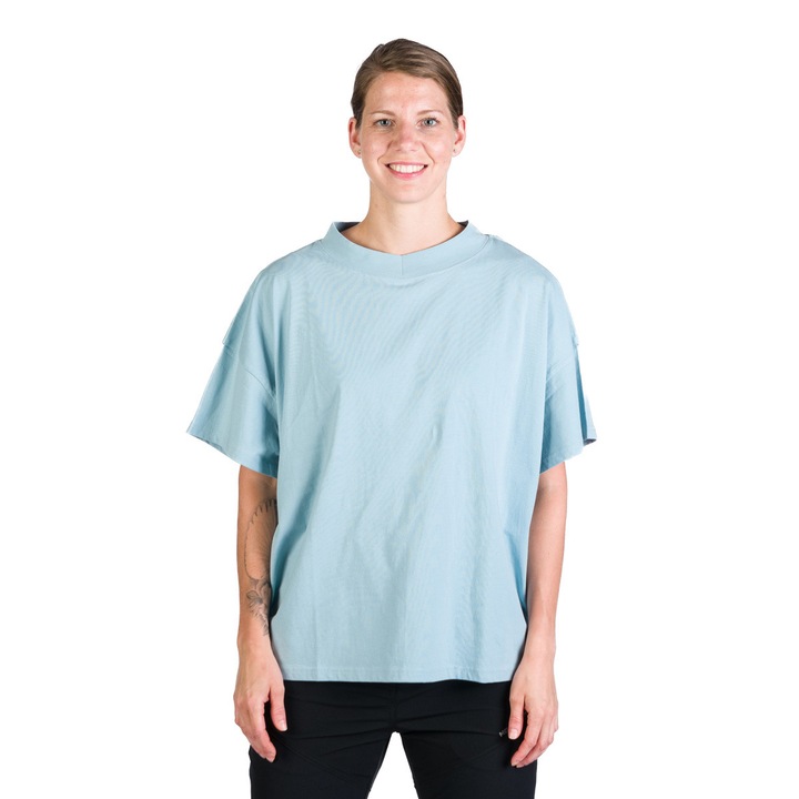 Tricou oversize din bumbac femei Judy, Albastru deschis