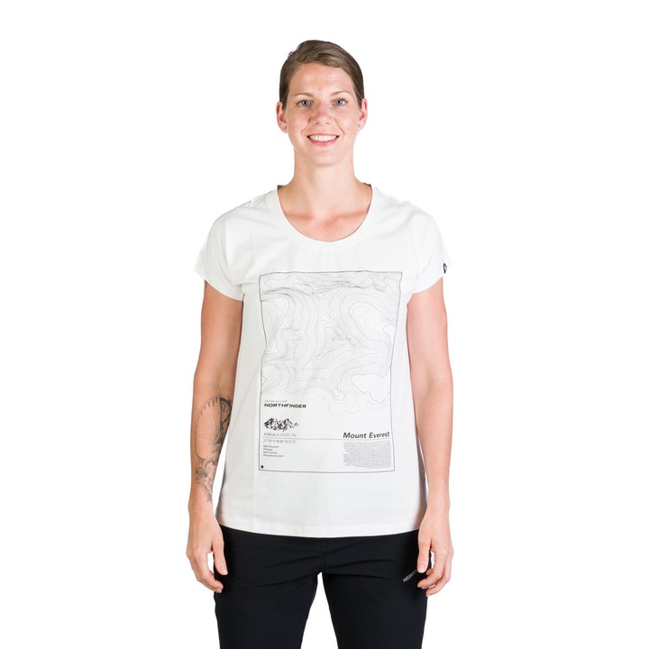 Tricou dama din bumbac pentru trekking Gayel white, Alb