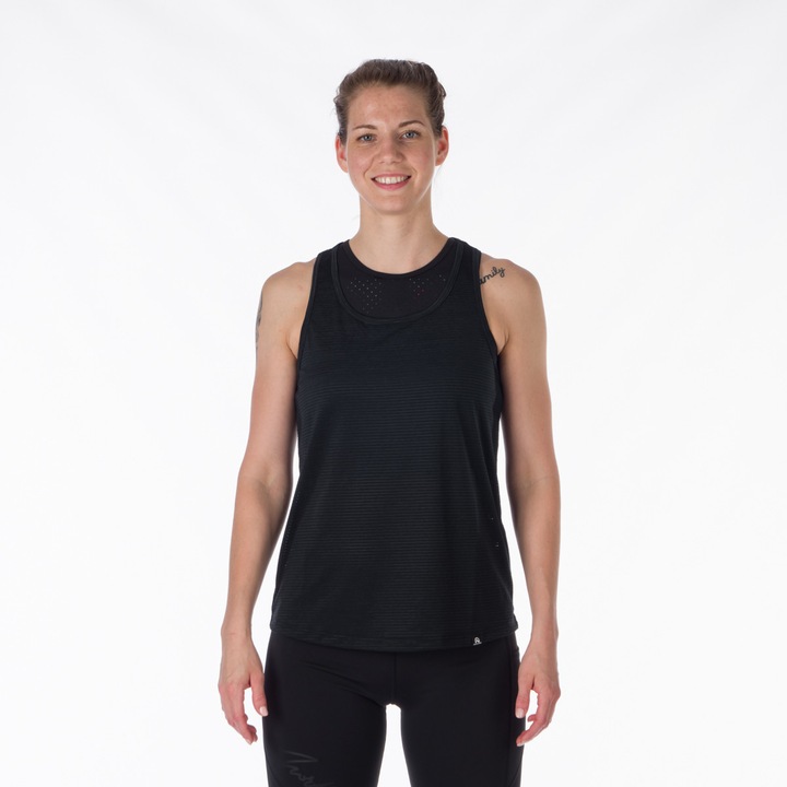 Tricou dama elastic pentru sport Nannie, Negru