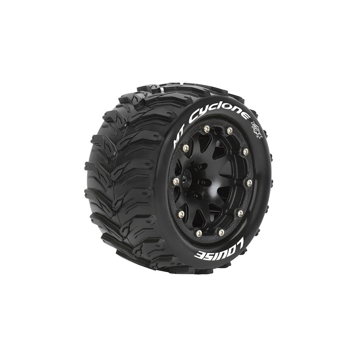 Louise RC MT-CYCLONE SOFT kerékpár kerekek 1/10 12mm imbusz, fekete Bead-Lock, szett