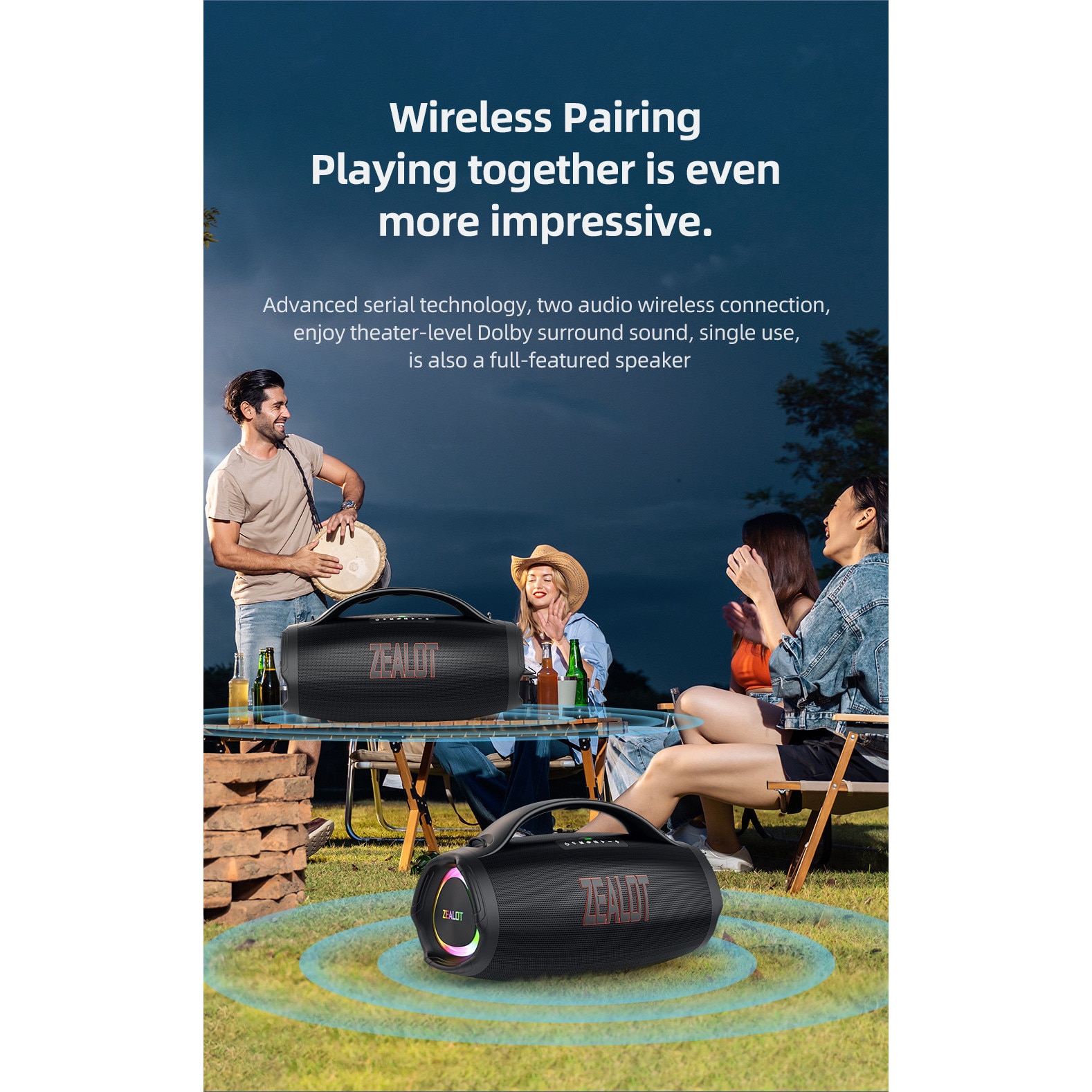 Boxa Portable Bluetooth Exterior, 150W - ZEALOT S98 Nou