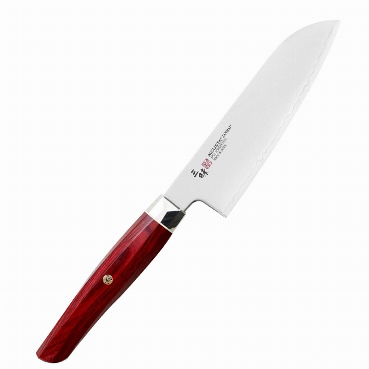 Cutit Ko-Santoku Mcusta, 15cm, otel SPG2/lemn pakka, 30x4.3cm