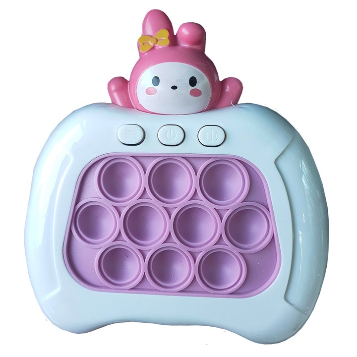 Joc interactiv Pop-It Consola Electronic, antistres, cu sunete si lumini, roz, SALLMA®