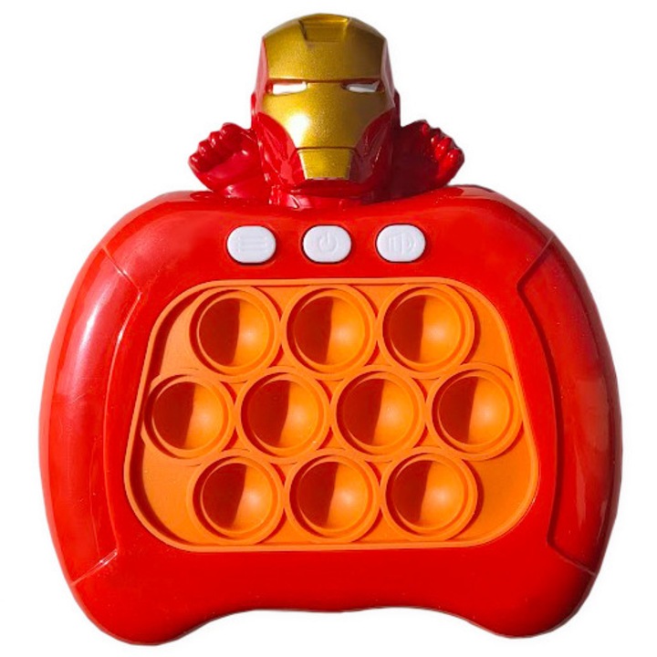 Joc interactiv Pop-It Consola, antistres, cu sunete si lumini, Iron Man, SARA-SHOP