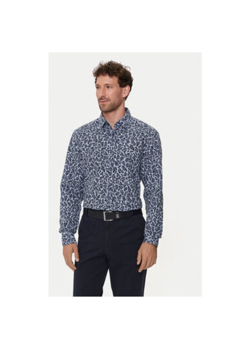 Férfi ing, Boss, 303675134, Len/Pamut, Kék, Kék