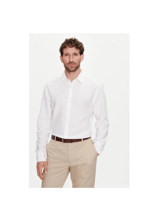 Férfi ing, Boss, 303675141, Len/Pamut, 41 EU, Fehér