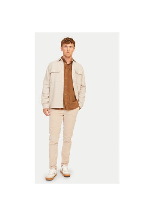 Мъжка риза Jack and Jones, 304516627, Памук/Лиосел, Кафява, Кафяв