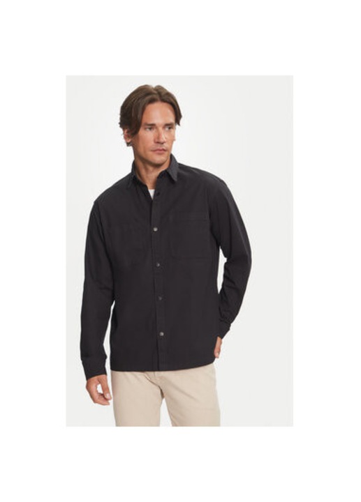 Мъжка риза, Jack and Jones, 304516856, Памук, Черен, Черен, M