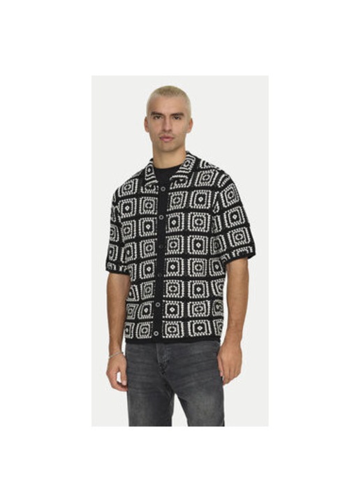 Ferfi ing, Only & Sons, 305331717, Pamut, Fekete, Fekete