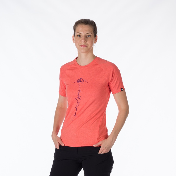 Tricou dama din materiale reciclate Misha, Rosu melage