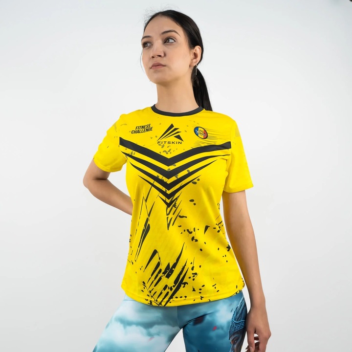 Tricou Feminin FRCF Fitness Challenge, Galben