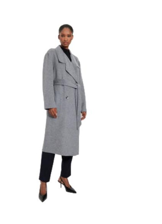 Palton dama, Boss, 304313332, Lana/Nylon, Gri, Gri