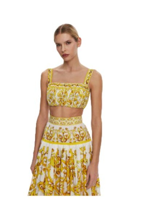 Női felső F755PT HH5EA, Dolce & Gabbana, Pamut, Sárga