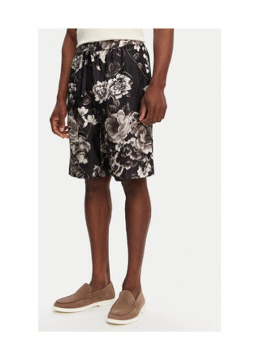 Pantaloni scurti Dolce Gabbana barbati, negru, matase, 48 EU