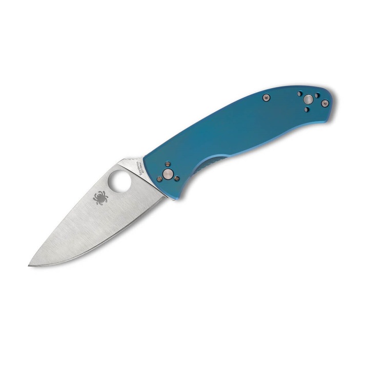 Джобен нож Spyderco, Tenacious R.I.L., Blue Titanium, Plain Edge