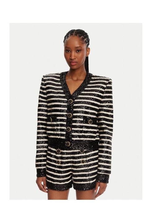 Дамско яке, Balmain, 305313713, Полиестер, Ацетат, Черно, Черен