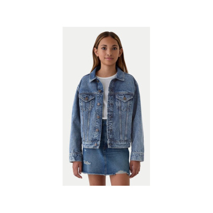 Geaca copii, Gap, 304882906, Bumbac organic, Albastru, Albastru