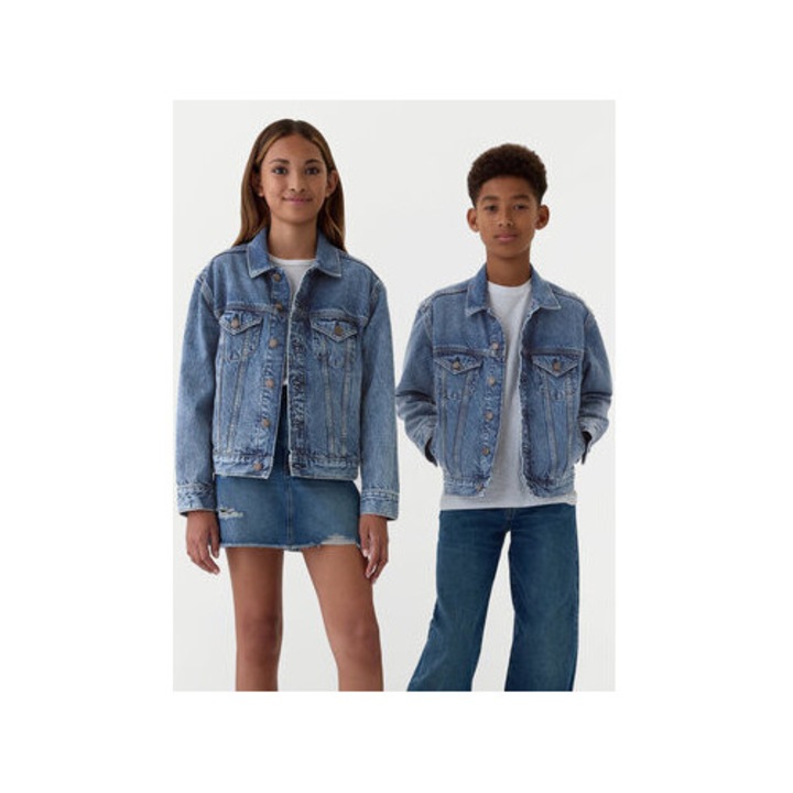 Geaca copii, Gap, 304882906, Bumbac organic, Albastru, Albastru