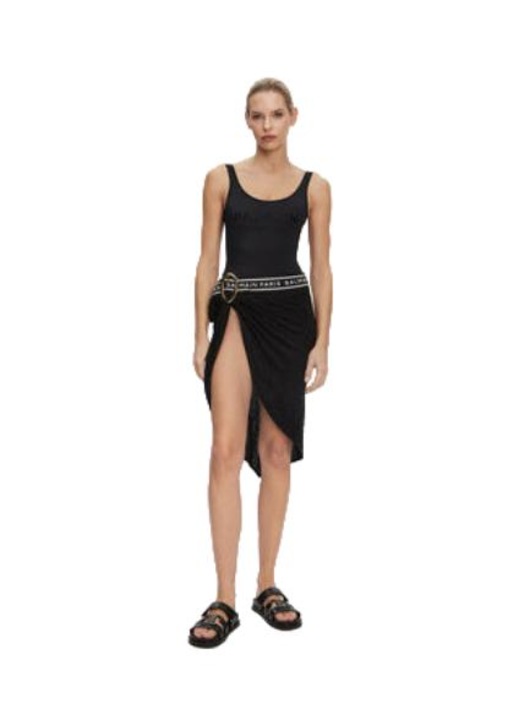 Pareo plaja Balmain, negru, 56% bumbac, 44% viscoza, S