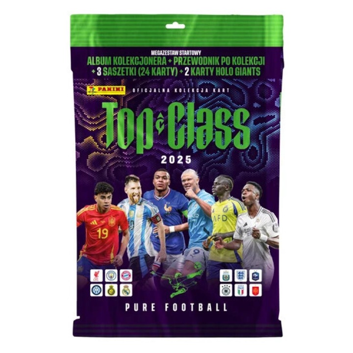 Комплект настолна игра Panini Top Class 2025, 24 карти + 2 HOLO GIANTS, многоцветен