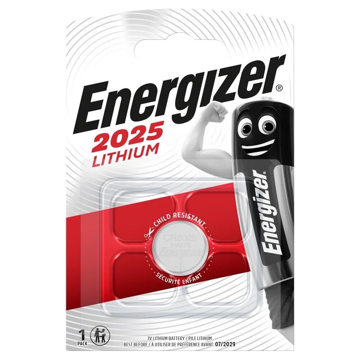 Baterie litium Energizer CR2025 3V 170mAh 20x2.5mm