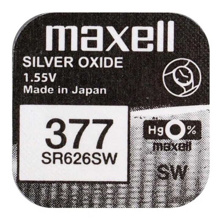 Батерия Maxell 377/SR626SW, 1.55V, 6.8x2.6mm, 1 бр.