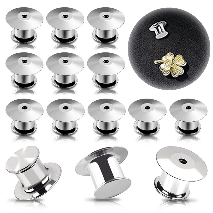 Spate de prindere cu blocare, Enforose, 20 bucati, argintiu, 0.39x0.27 in