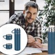 Термос с вътрешна част от неръждаема стомана, 500 ml, двойна стена, комплект от 3 допълнителни чаши, херметично затваряне, устойчив на ръжда и течове, син